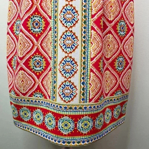 R&K Sleeveless Colorful Pattern Panel Dress - Pink, Blue, Yellow, White - 4 - Picture 8 of 14